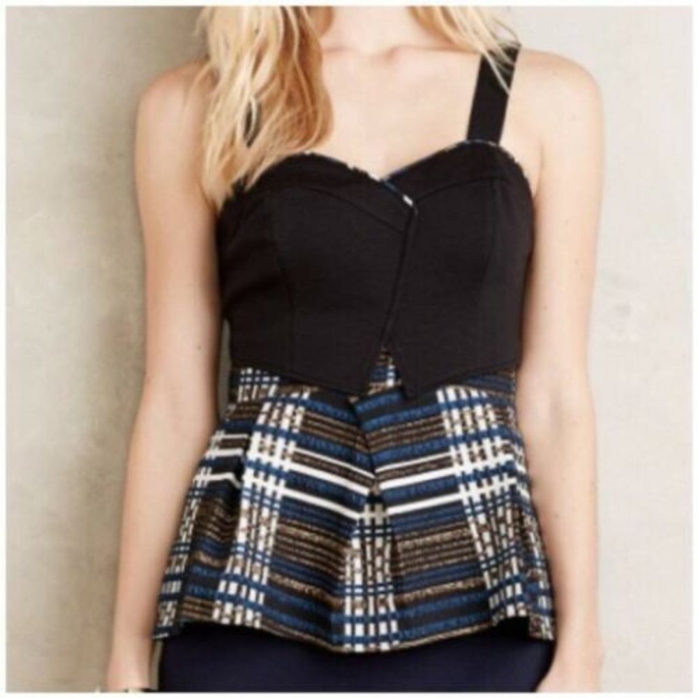 Anthropologie Deletta Nathalie Peplum top size XS